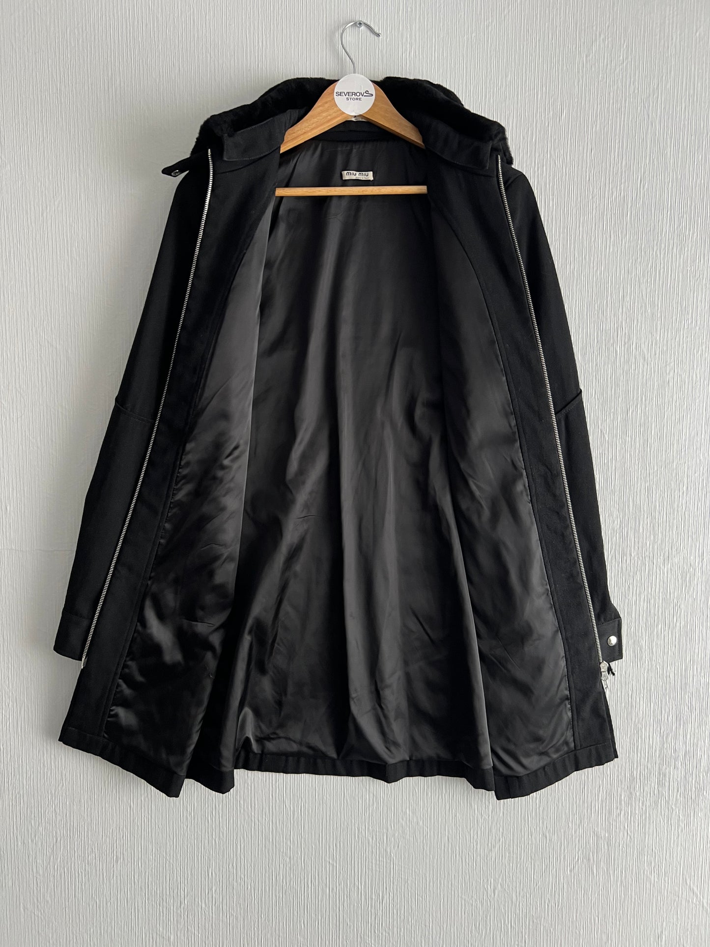 Miu Miu 00s Archive Wool Coat Bondage Belt