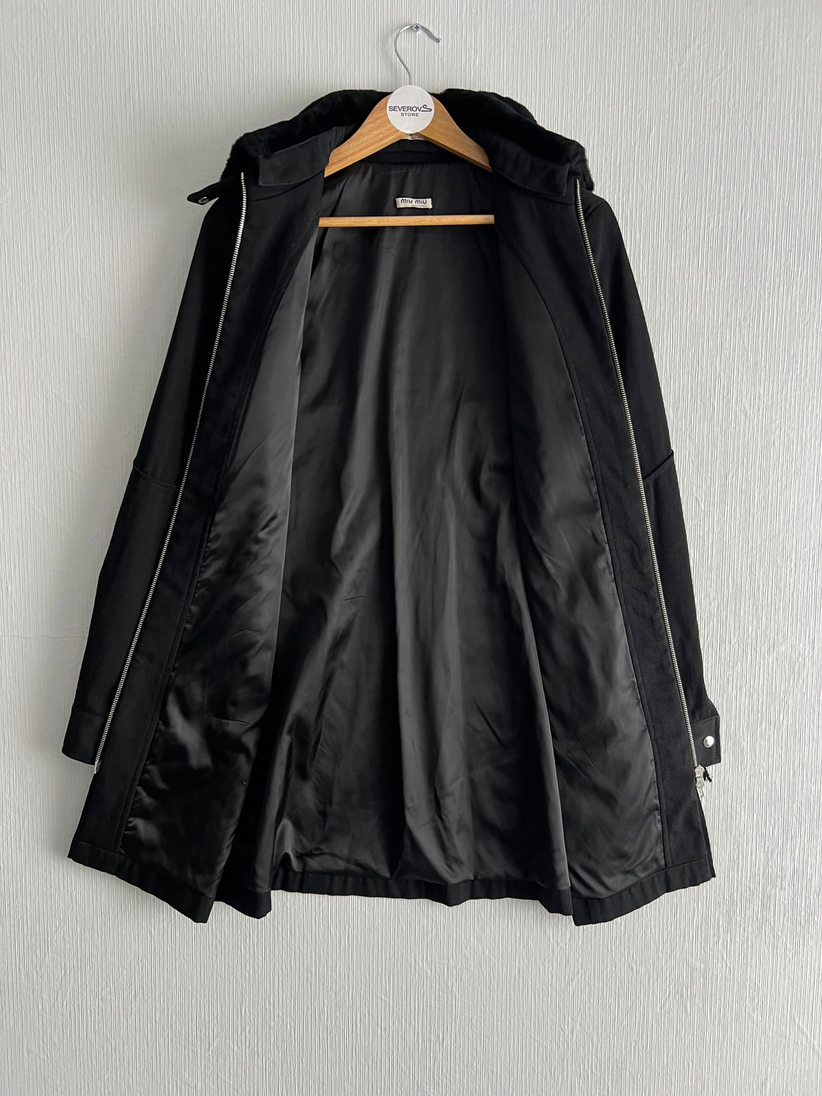 Miu Miu 00s Archive Wool Coat Bondage Belt