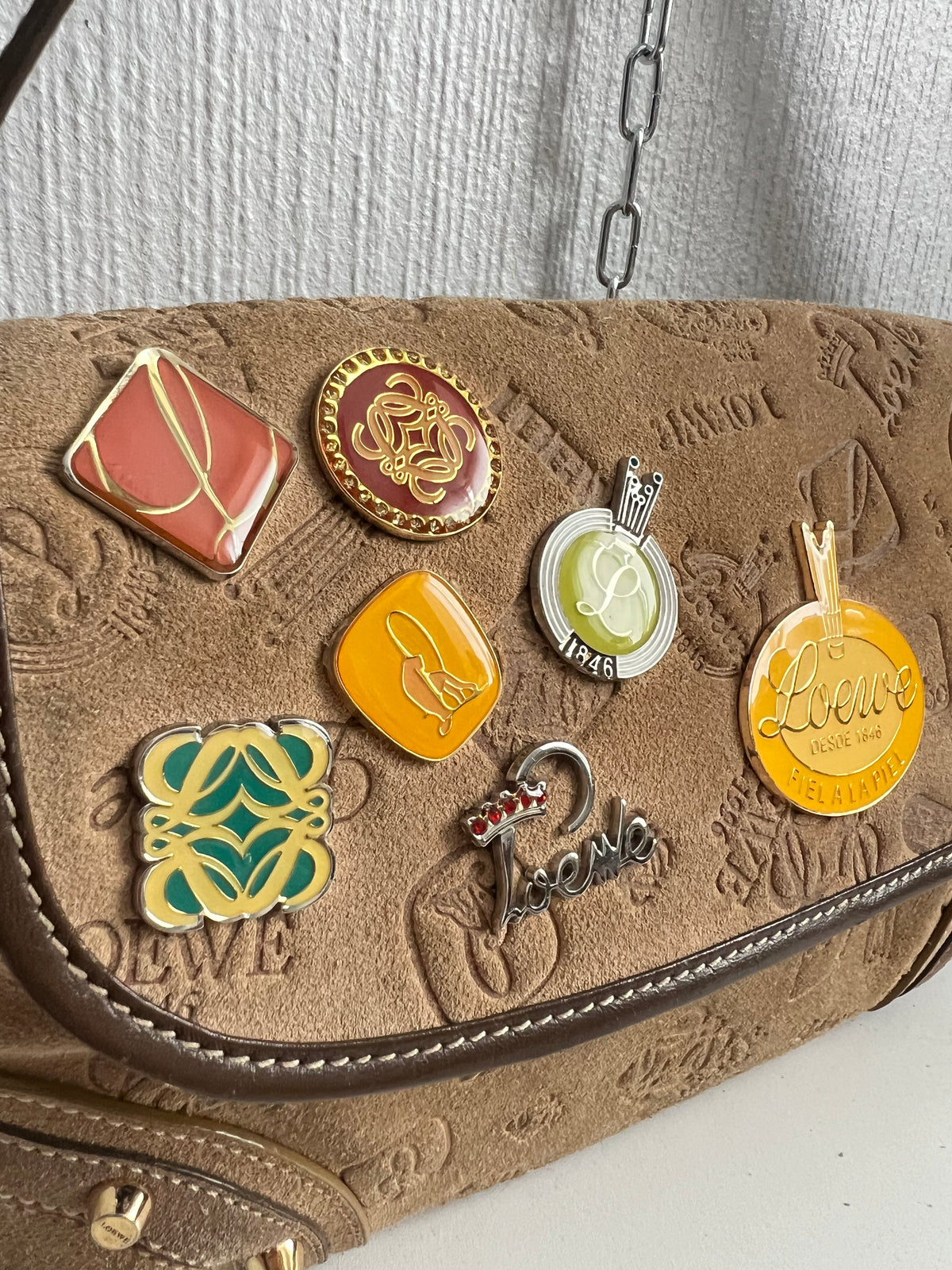 Loewe 160th Anniversary Suede Shoulder Bag