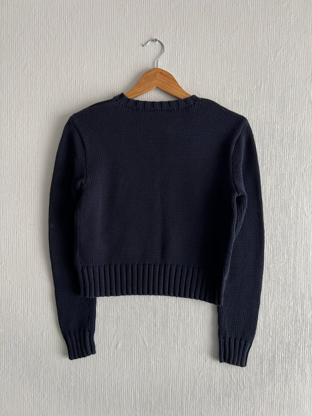 Polo Ralph Lauren American Flag Heavy Knit Navy Cotton Sweater