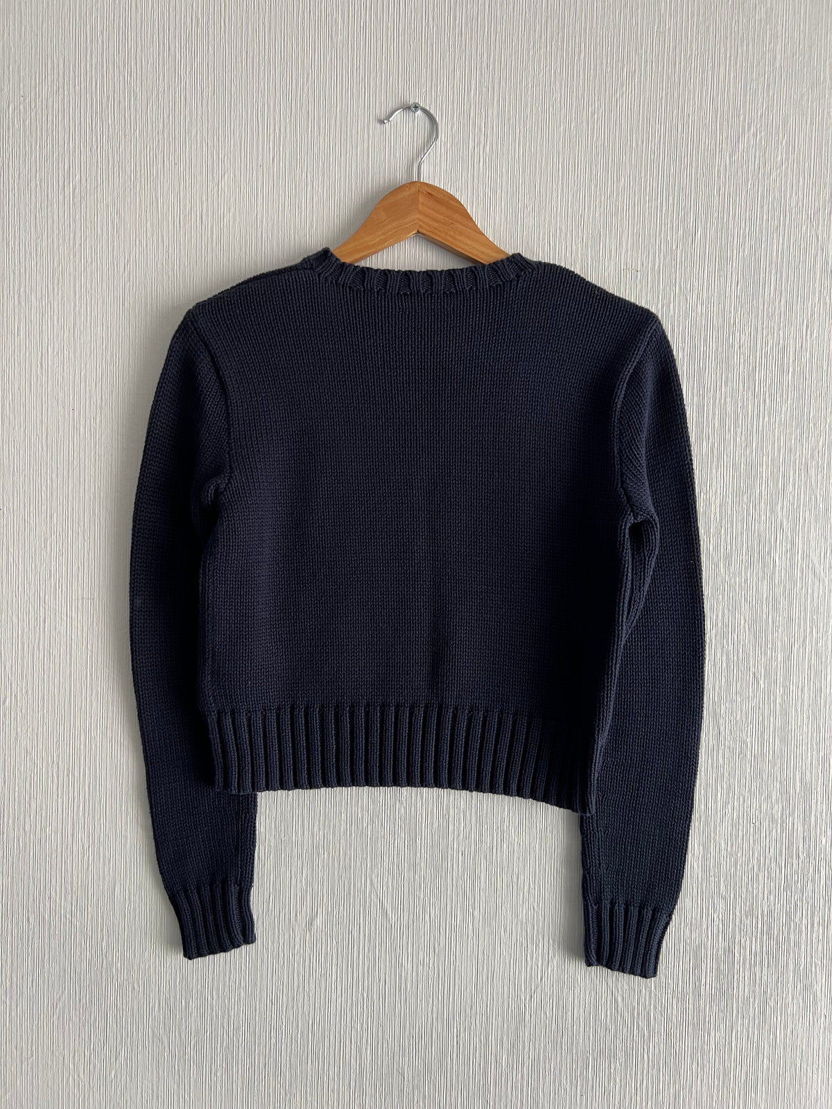 Polo Ralph Lauren American Flag Heavy Knit Navy Cotton Sweater