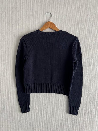 Polo Ralph Lauren American Flag Heavy Knit Navy Cotton Sweater