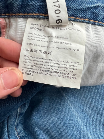Acne Studios 1997 Blue Crease Denim Pants