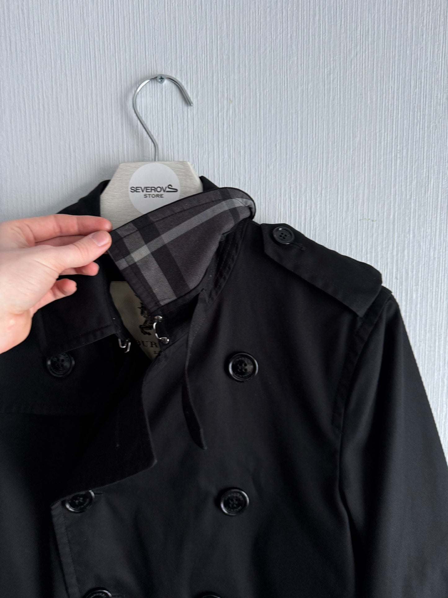 Burberry Britton Black Short Trench Coat