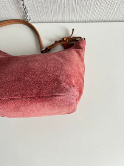 Prada Pochette Sirio Pink Suede Shoulder Bag