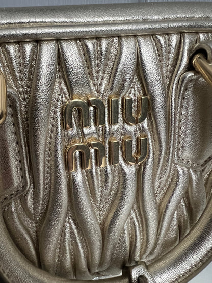 Miu Miu Arcadie Matelassé Nappa Leather Bag in Purite