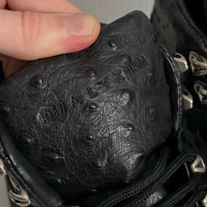 1017 ALYX 9SM x Roa Black Ostrich Hiking Boots