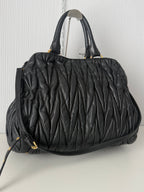 Miu Miu Black Matelassé Leather Tote Bag