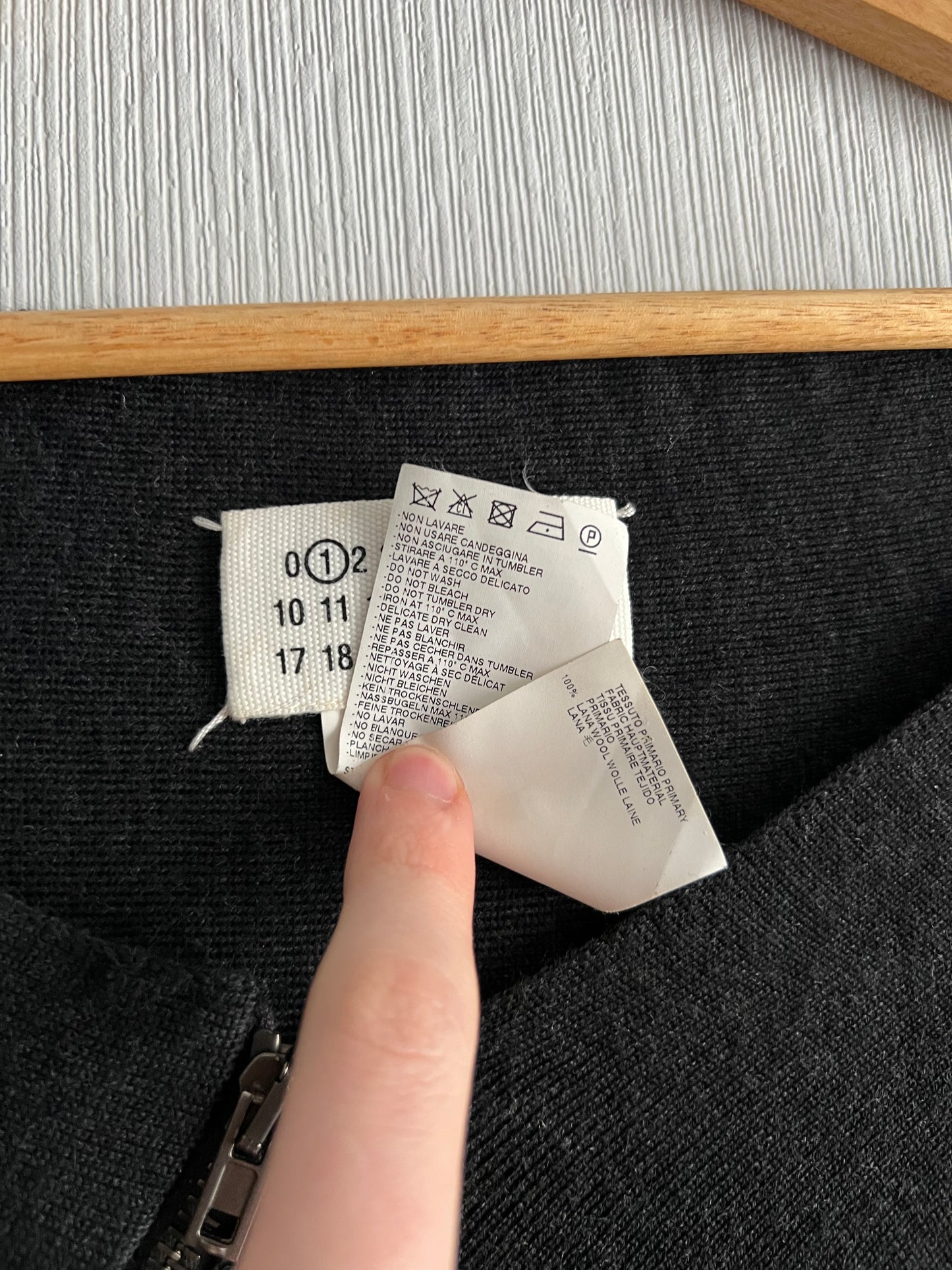 Maison Martin Margiela Line 1 Dark Grey Spiral Zipper Jumper – Fall 2012