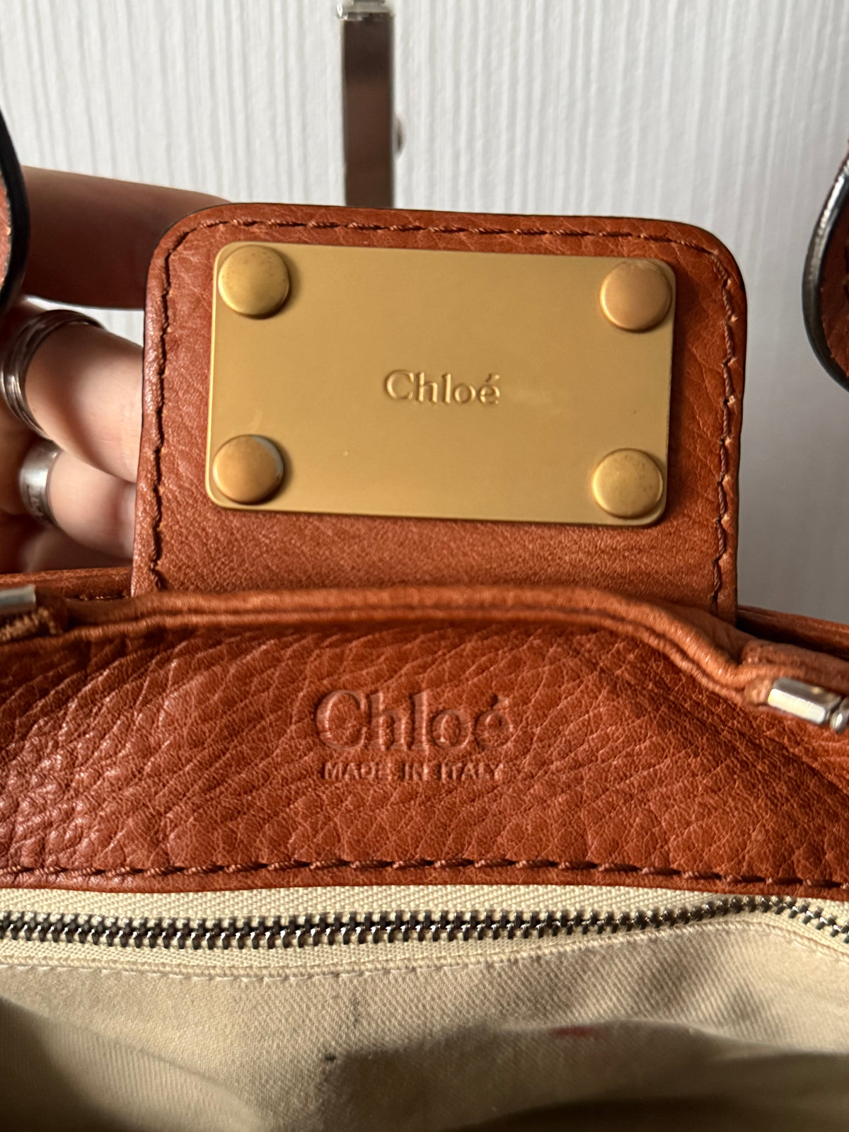 Chloe Vintage Paddington Bag in Brown Leather