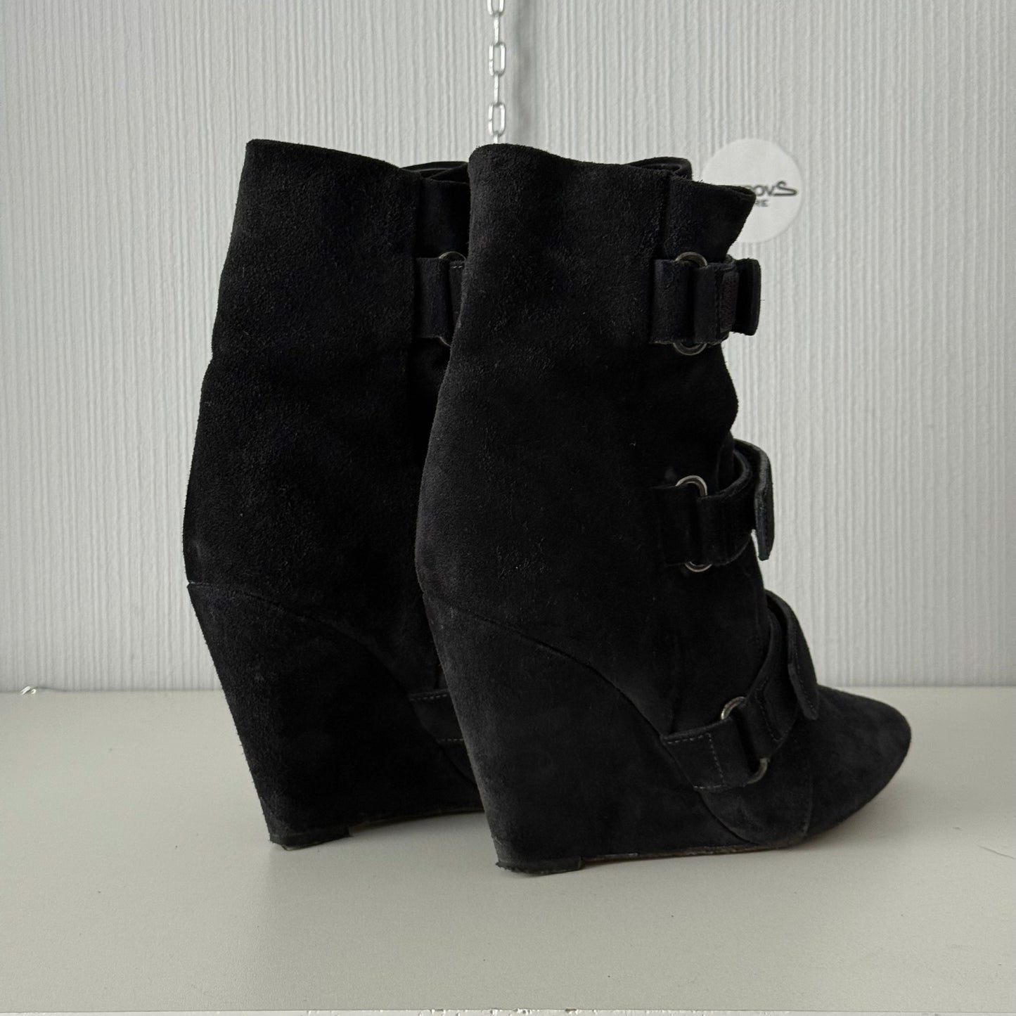 Isabel Marant Black Suede Scarlet Wedge Boots