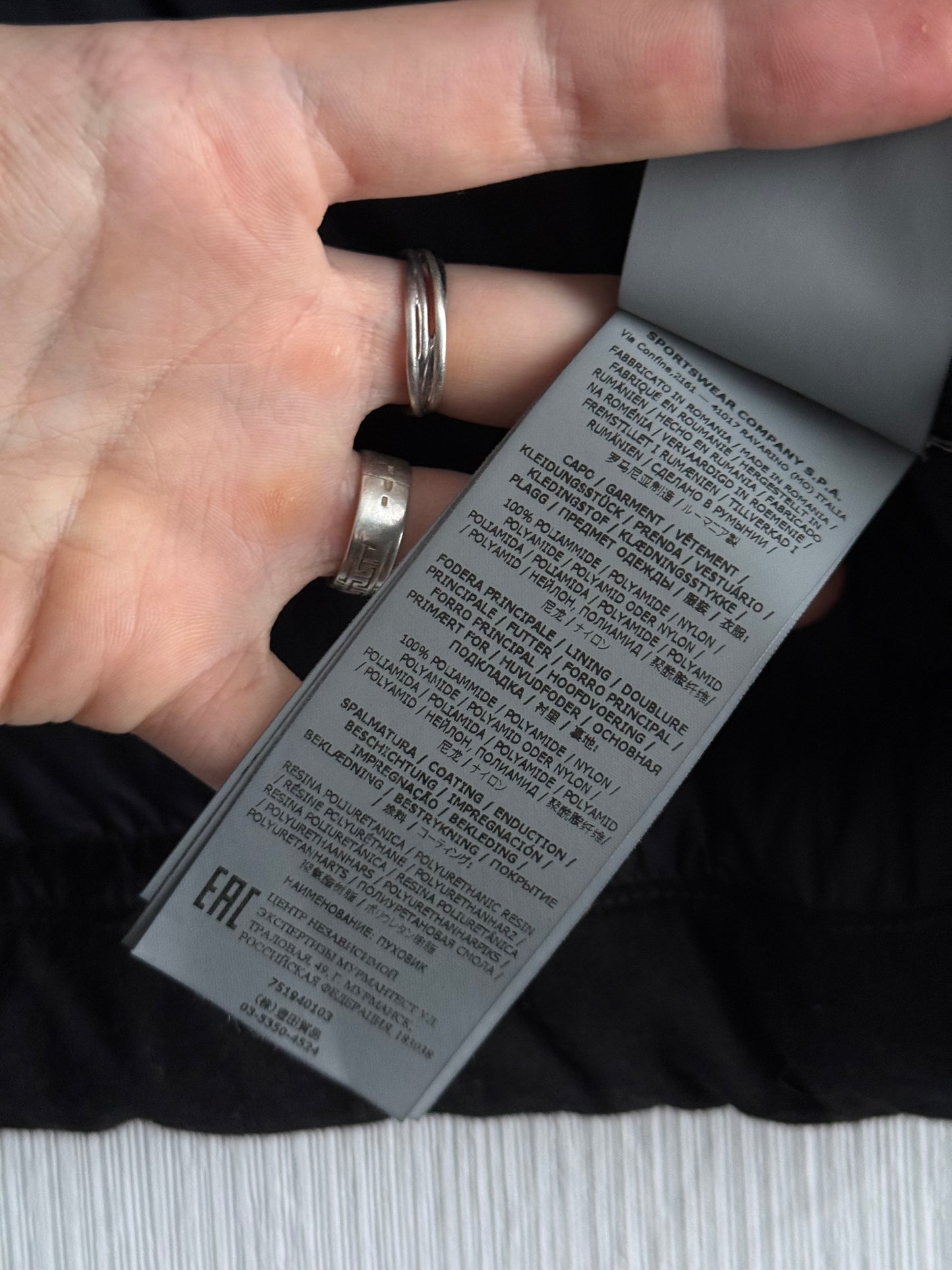 Stone Island Shadow Project FW21 High Density R-Nylon Jersey Real Down Jacket in Black