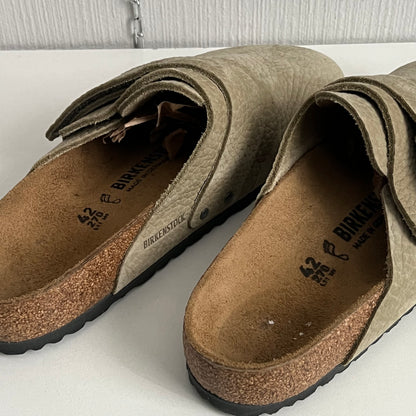 Birkenstock Boston Nagoya Faded Khaki Mens Slides