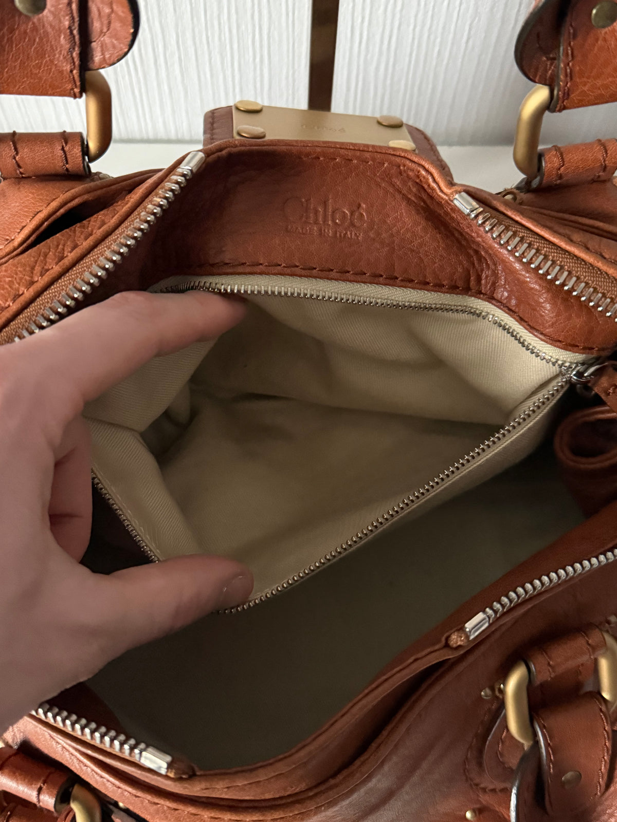Chloe Vintage Paddington Bag in Brown Leather