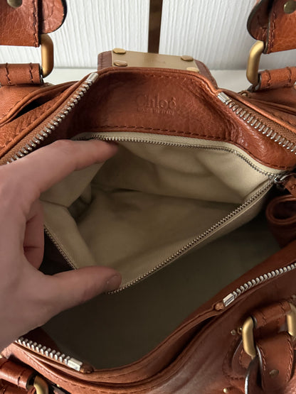 Chloe Vintage Paddington Bag in Brown Leather