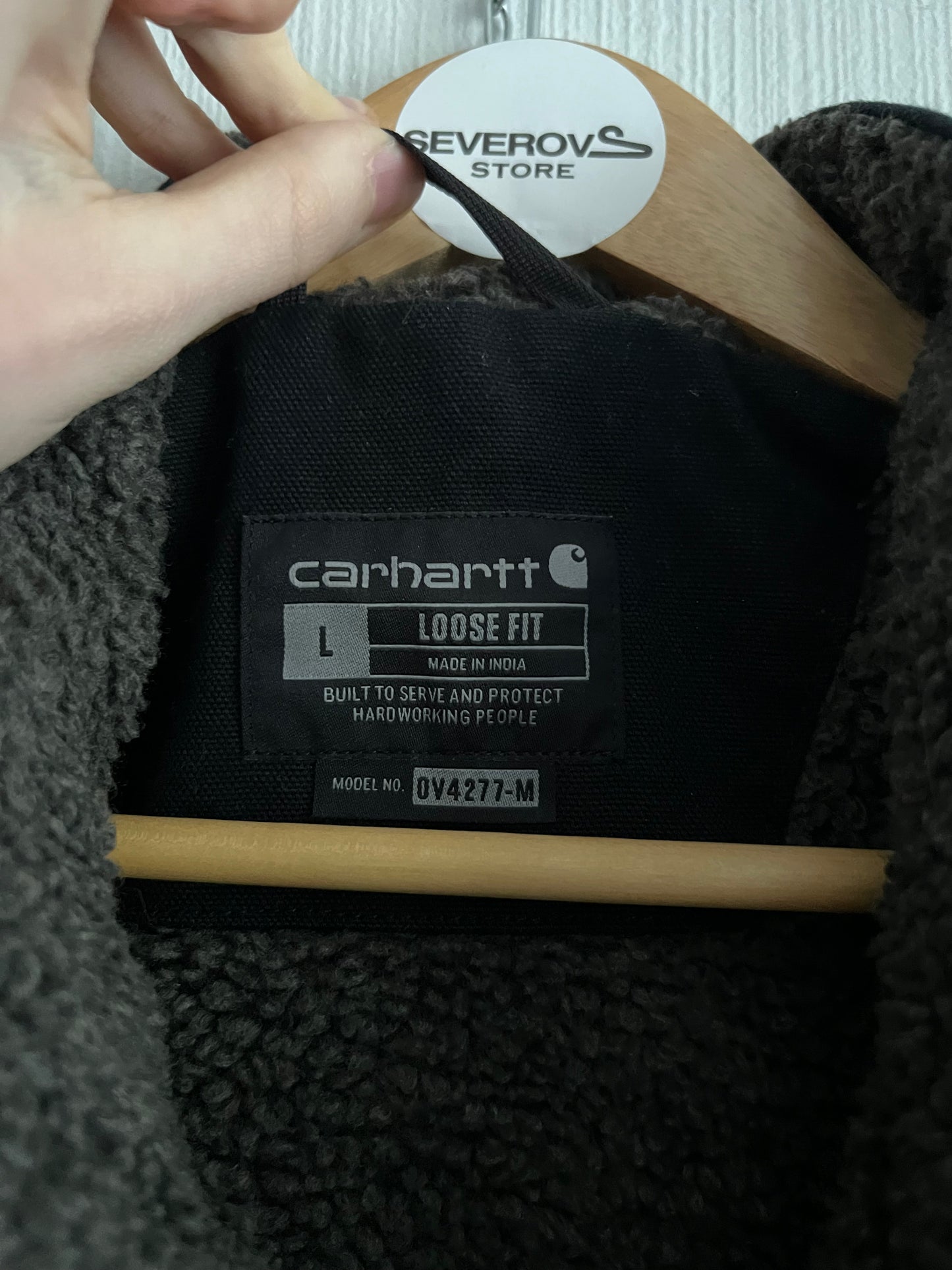 Carhartt Canvas Faux Shearling Black Vest