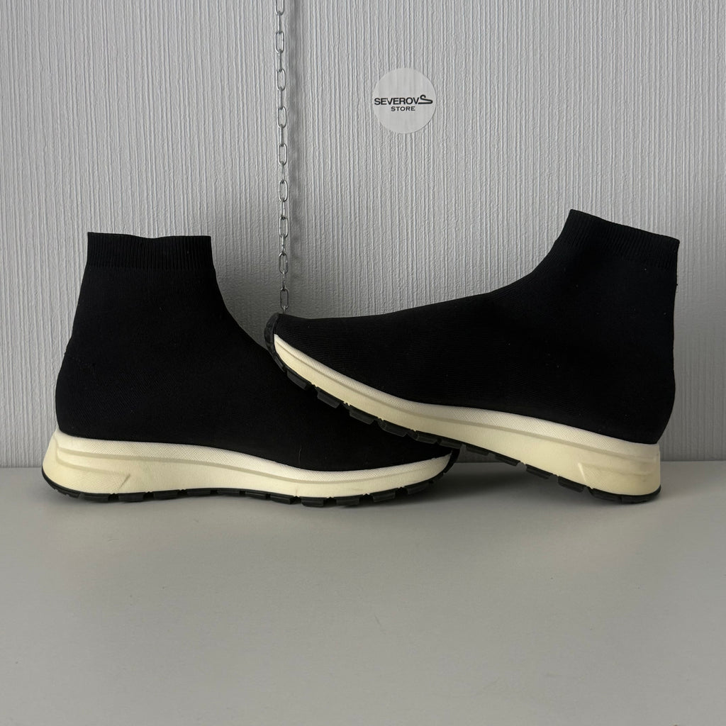 Prada Black Knit Fabric Runner Sneakers