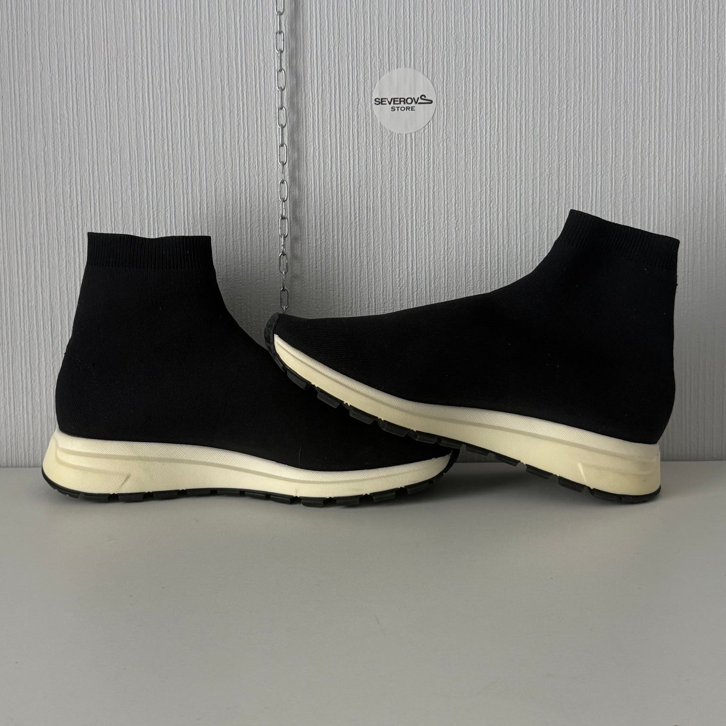 Prada Black Knit Fabric Runner Sneakers