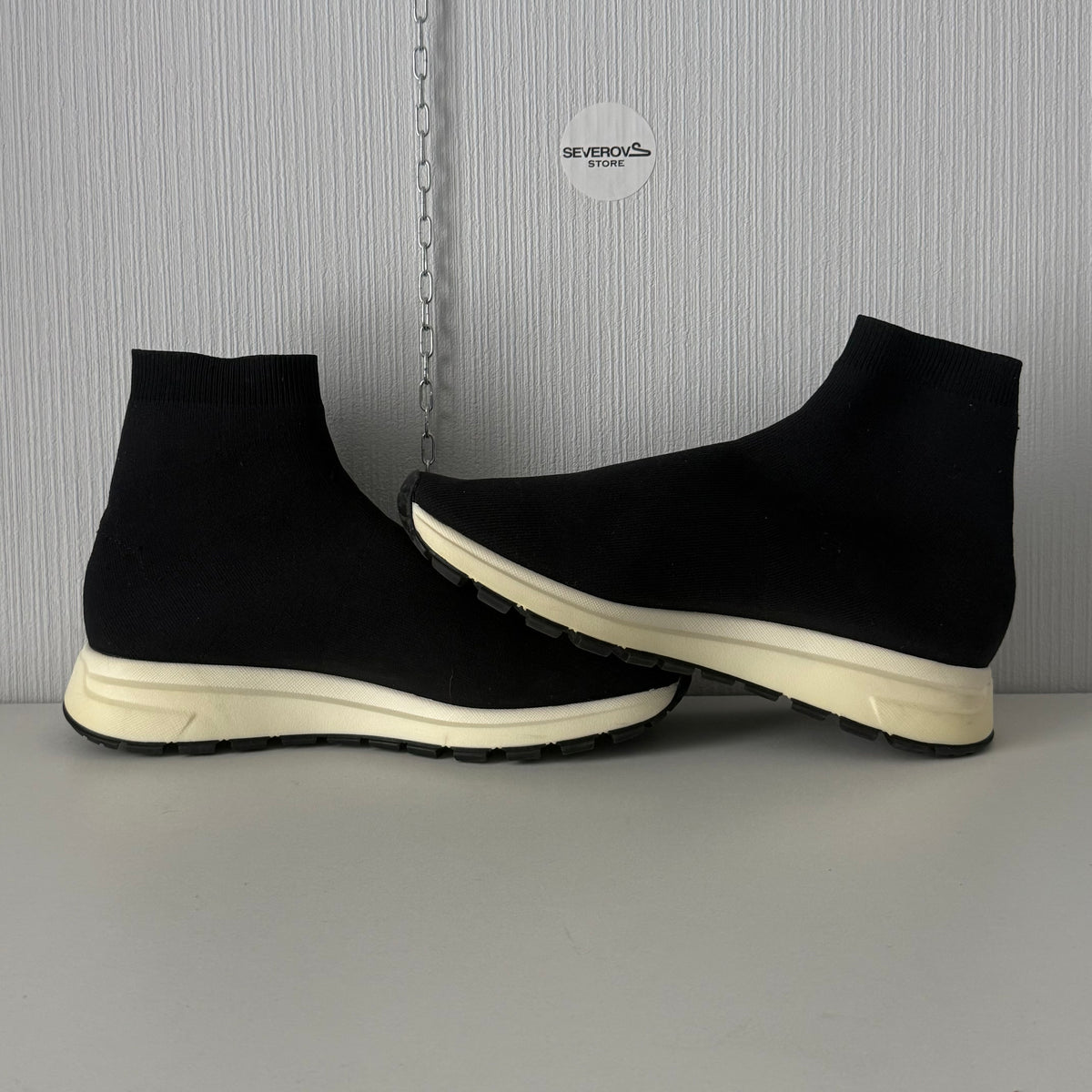 Prada Black Knit Fabric Runner Sneakers