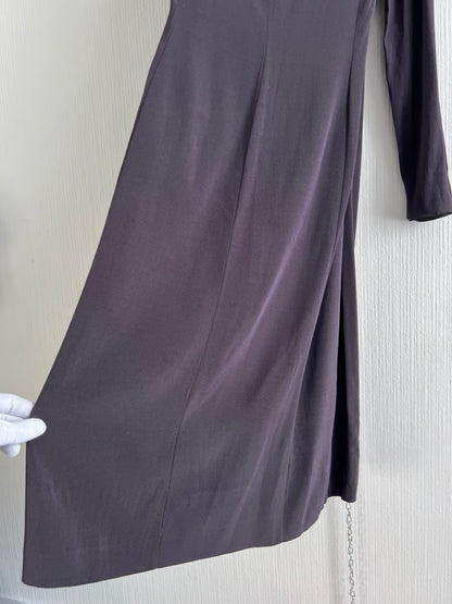 Jean Paul Gaultier 1990 Purple Adjustable Collar Green fir Victorian style Long Dress