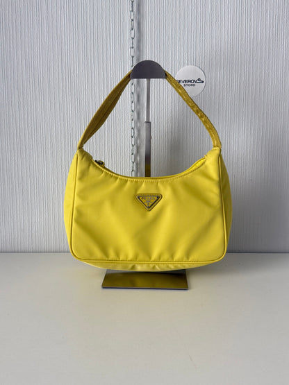 Prada Re-edition 2000 Nylon Shoulder Bag In Yellow