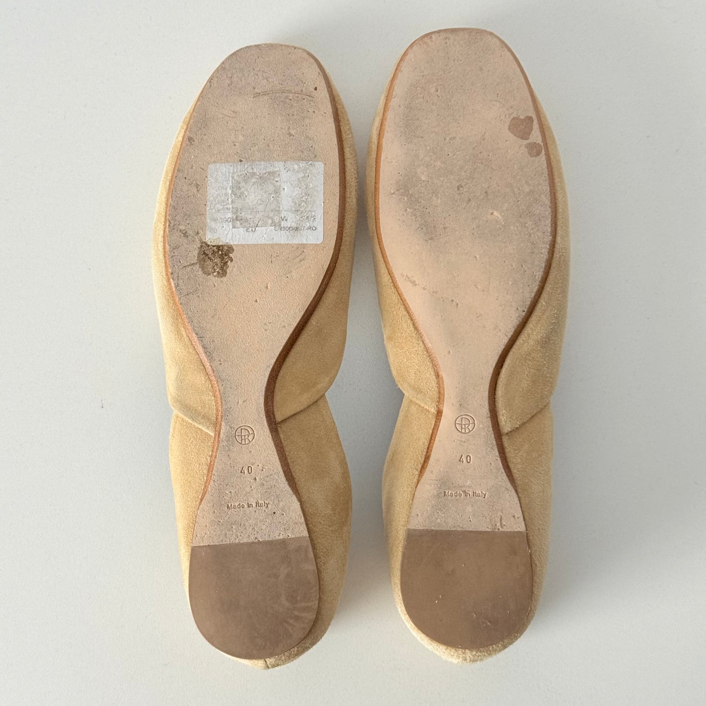 The Row Gemma Ballet Flats Women Shoes in Beige Suede