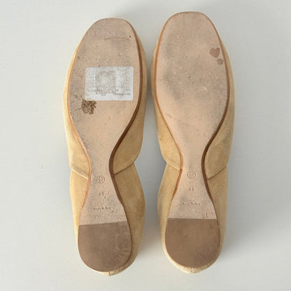The Row Gemma Ballet Flats Women Shoes in Beige Suede