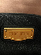 Miu Miu Vitello Caribu Black Leather Satchel HandBag