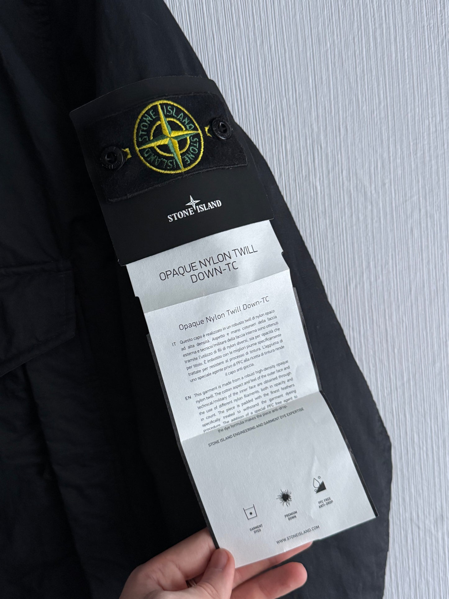 Stone Island AW22 Down Balaclava Jacket Opaque Nylon Twill Black