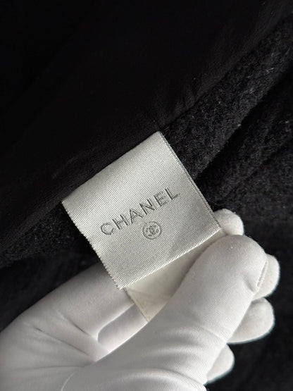 Chanel FW07 Black Wool Double Breasted Coat