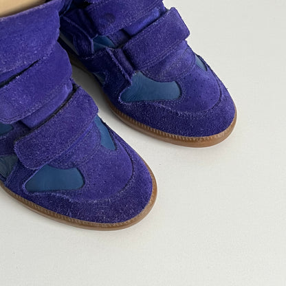 Isabel Marant Bekett Blue Suede Leather Sneakers Womens Shoes