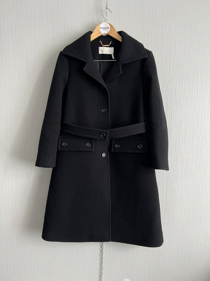 Chloe Black Wool Button Coat