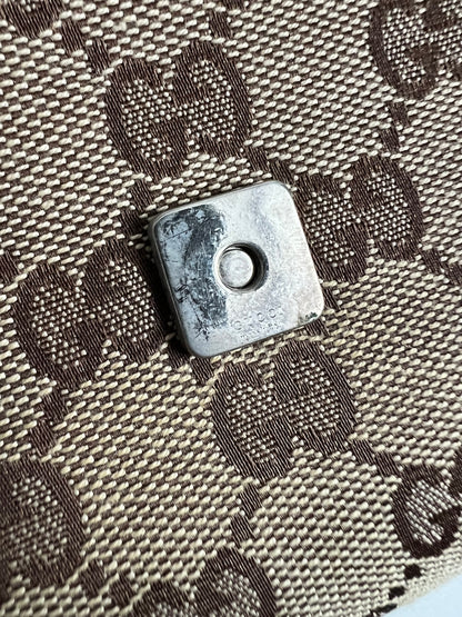 Gucci GG Monogram Canvas Flap Messenger Bag