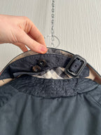 Burberry London Kensington Navy Cotton Trench Coat