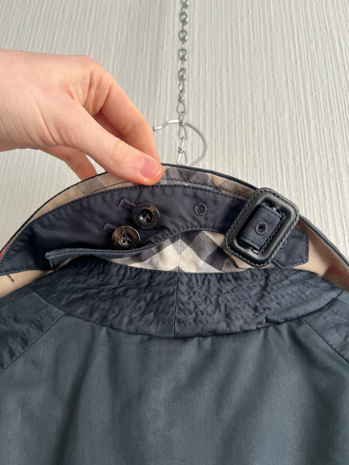 Burberry London Kensington Navy Cotton Trench Coat