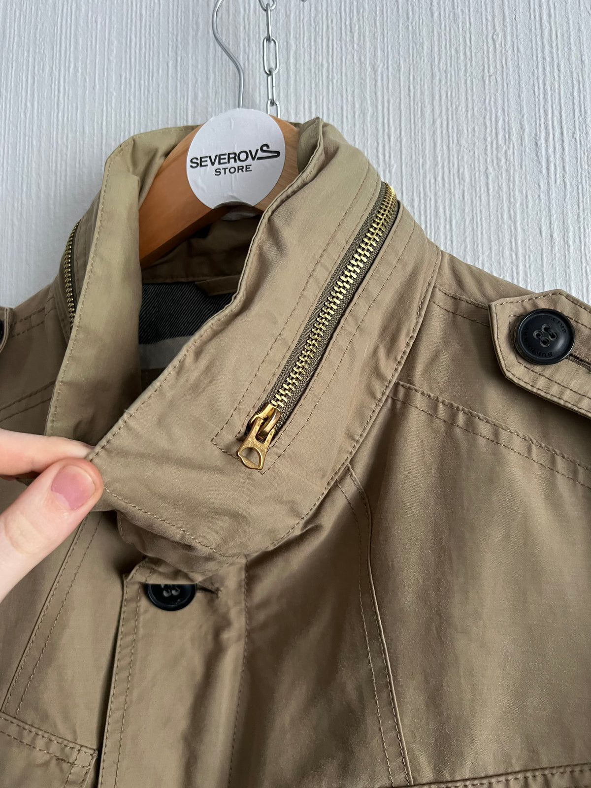 Burberry Brit Camel Cotton Safari Parka Field Jacket