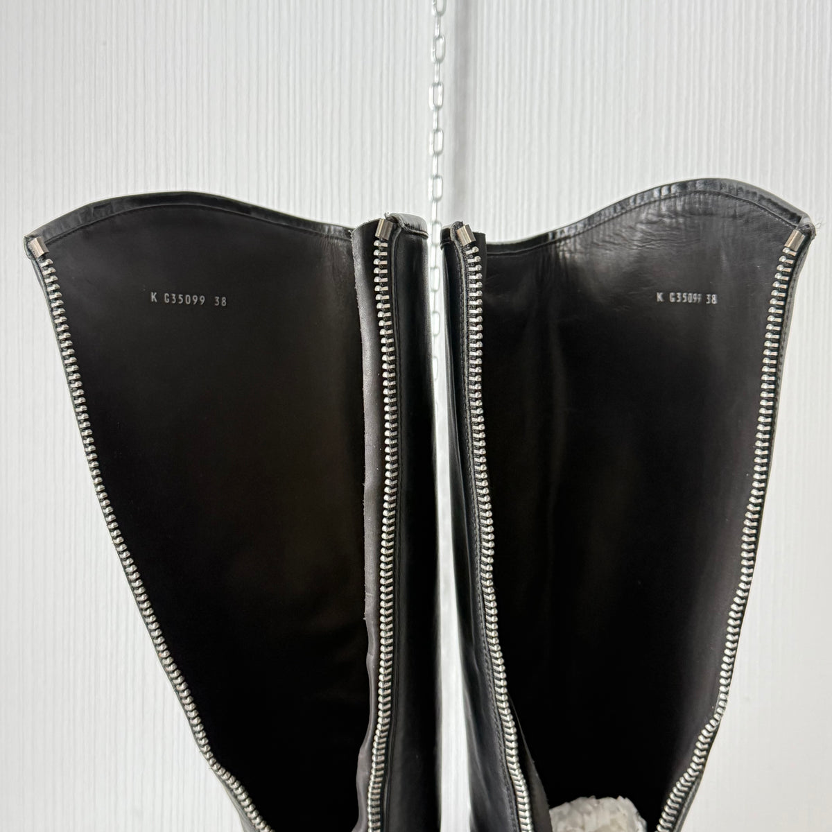 Chanel Black Calfskin Leather Knee-High Riding Boots