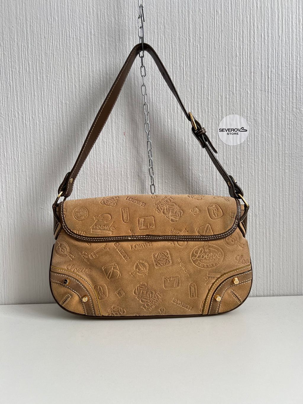 Loewe 160th Anniversary Suede Shoulder Bag