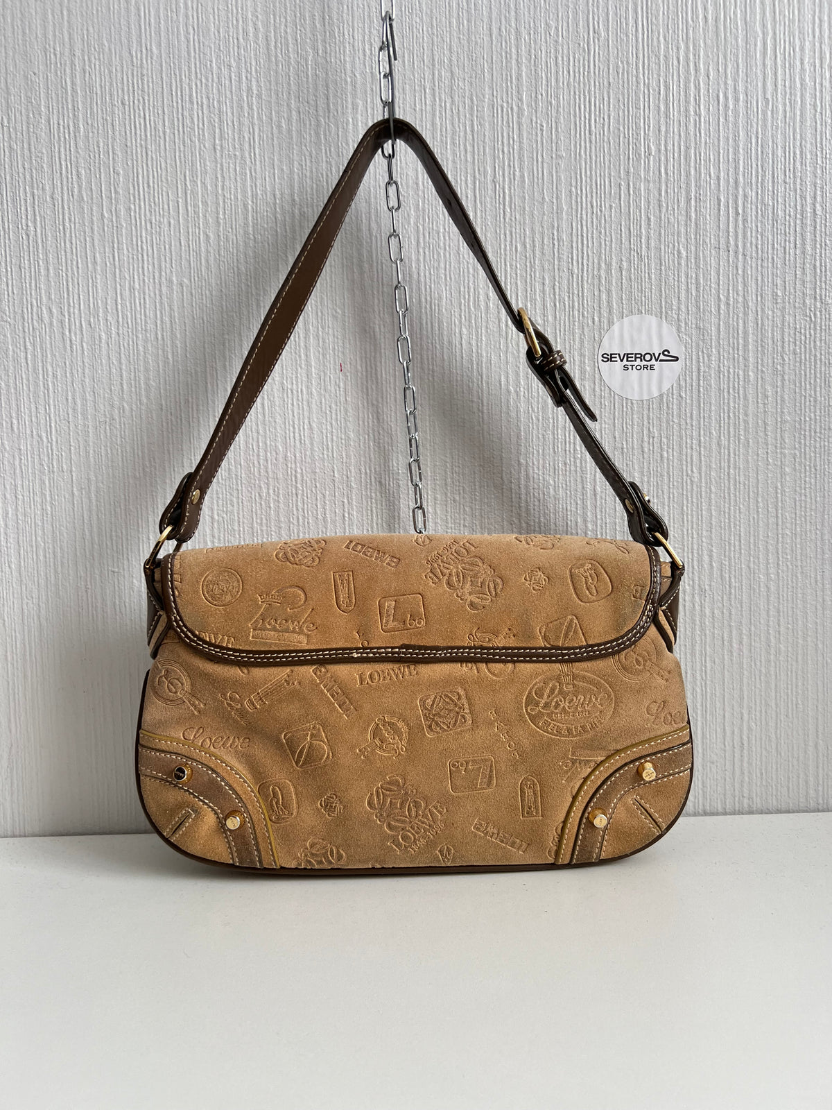 Loewe 160th Anniversary Suede Shoulder Bag