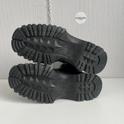 Prada FW99 Vintage Combat Black Leather Boots