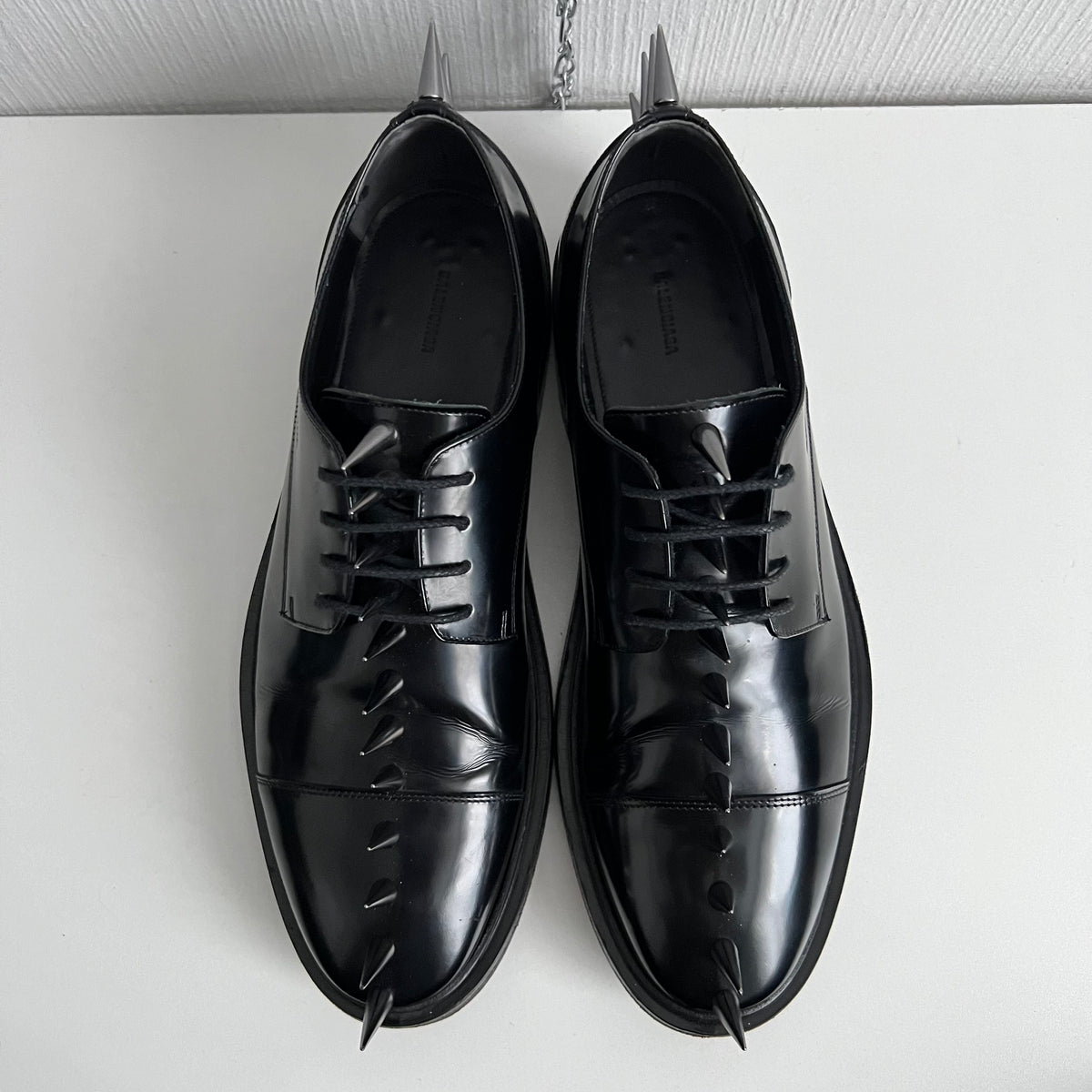 Balenciaga Spiked Derby Men’s Black Leather Shoes