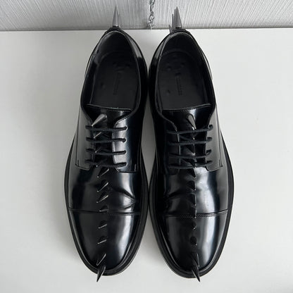 Balenciaga Spiked Derby Men’s Black Leather Shoes