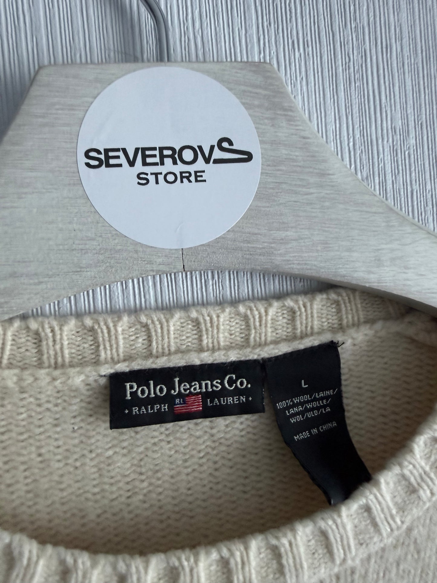 Polo Ralph Lauren American Flag Cream Wool Sweater