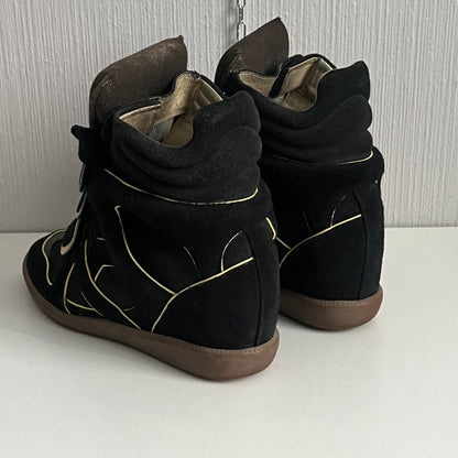 Isabel Marant Bekett Black Suede Leather Sneakers Womens Shoes