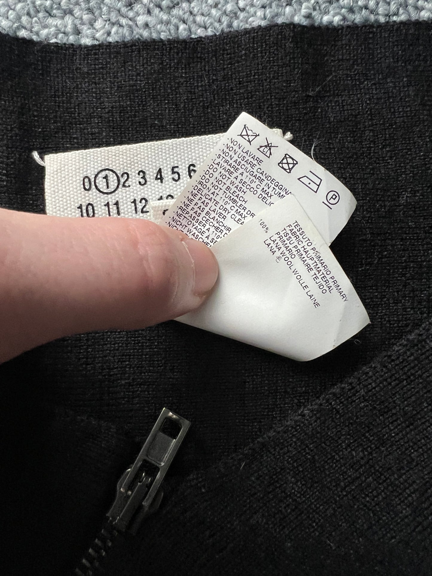 Maison Martin Margiela Line 1 Dark Grey Spiral Zipper Jumper – Fall 2012