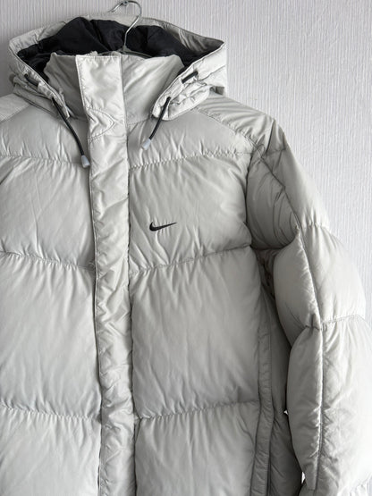 Nike Therma-FIT Light Gray Puffer Jacket with Hood