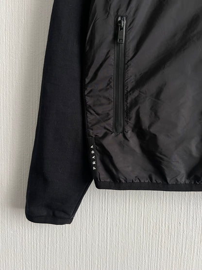 Prada Sport Black Tab Logo Nylon Full Zip Men’s Jacket