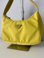 Prada Re-edition 2000 Nylon Shoulder Bag In Yellow