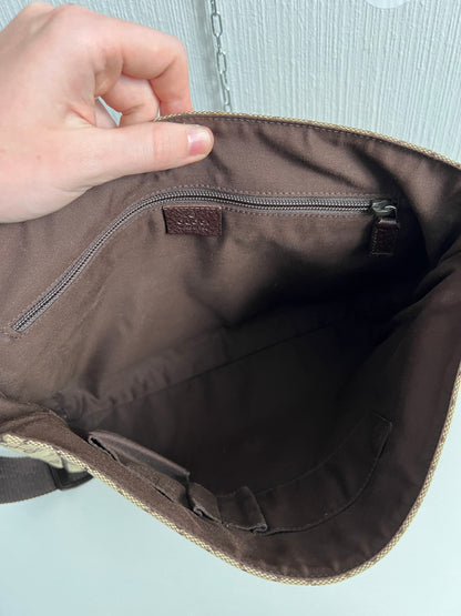 Gucci GG Monogram Canvas Flap Messenger Bag