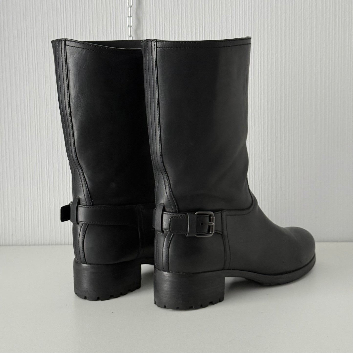 Prada Leather Moto Boots